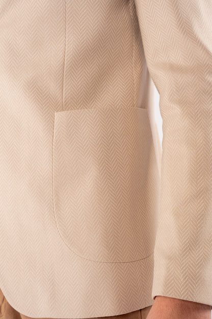BEIGE ZIGZAG TEXTURE BLAZER