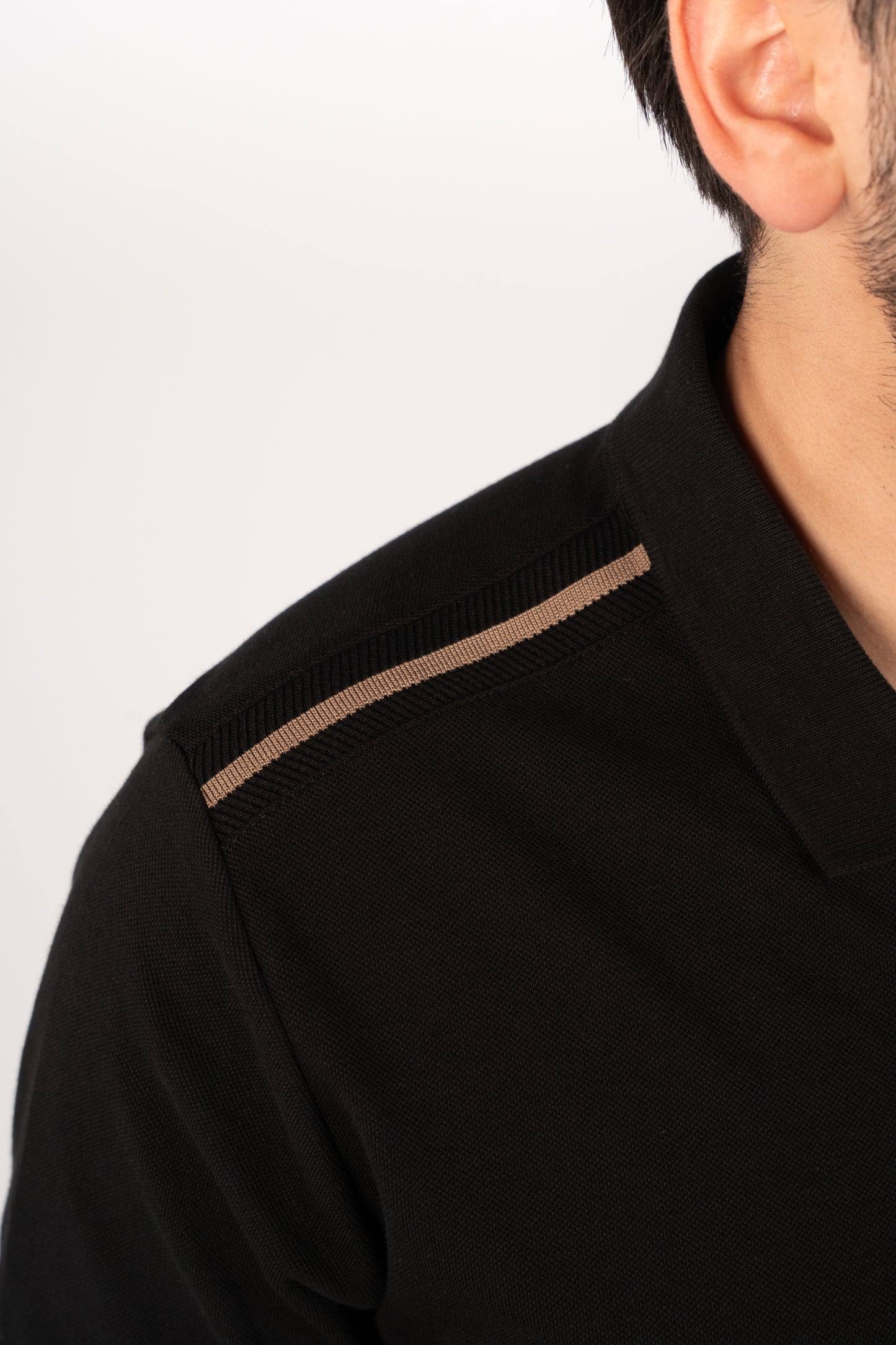 BLACK CASUAL BUTTON POLO