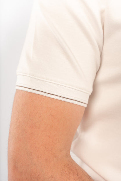 WHITE CASUAL VNECK POLO