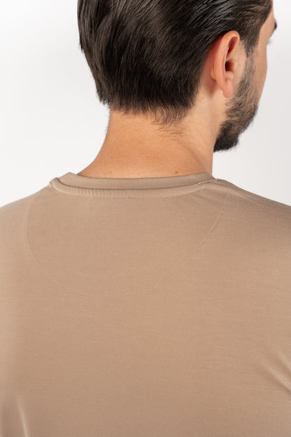 DARK BEIGE CASUAL RAYON TSHIRT