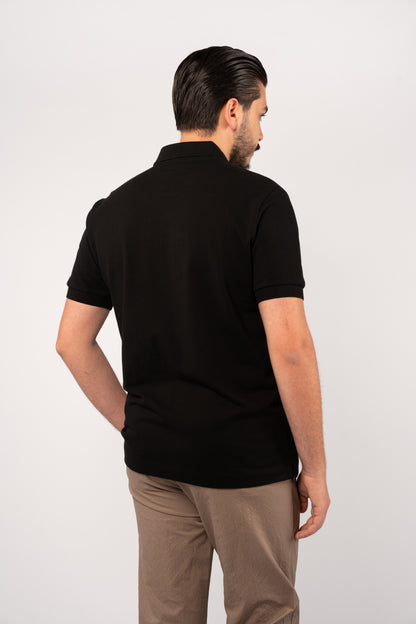 BLACK CASUAL BUTTON POLO