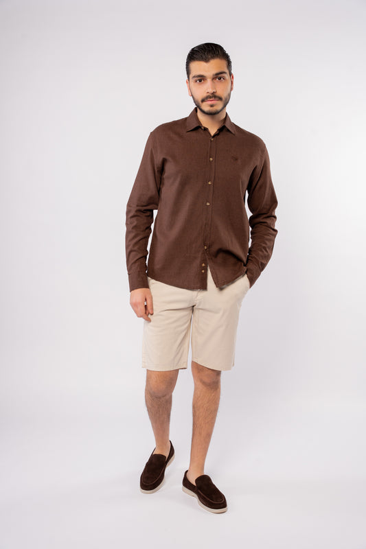 BROWN LINEN SHIRT