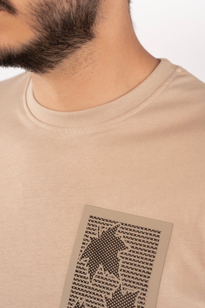 BEIGE LEAF TSHIRT