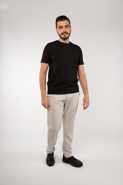 BLACK CASUAL RAYON TSHIRT