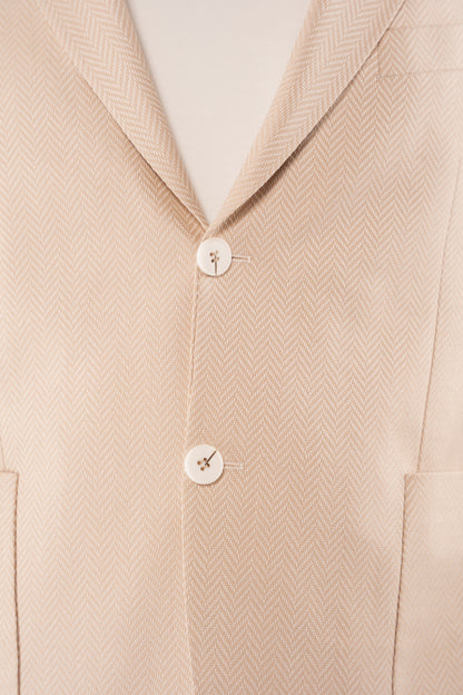 BEIGE ZIGZAG TEXTURE BLAZER