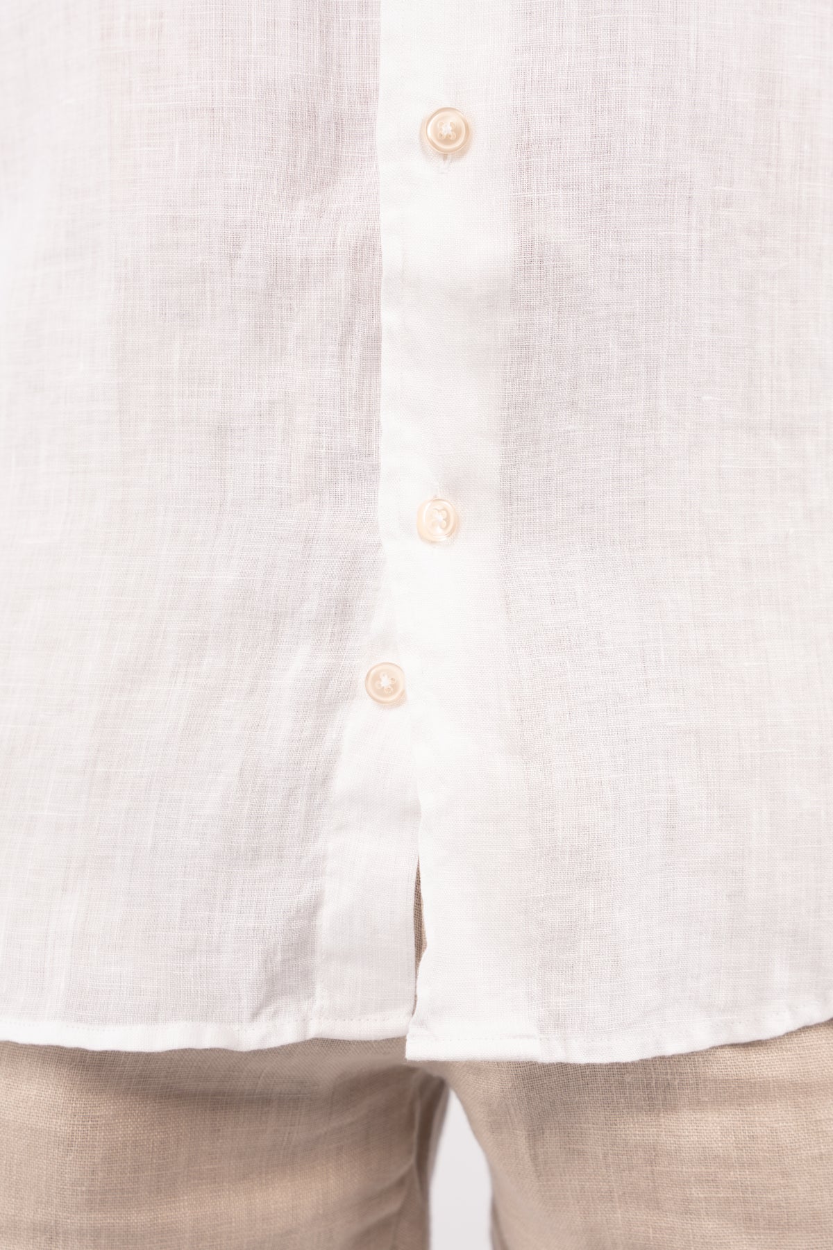 WHITE 100% LINEN SHIRT