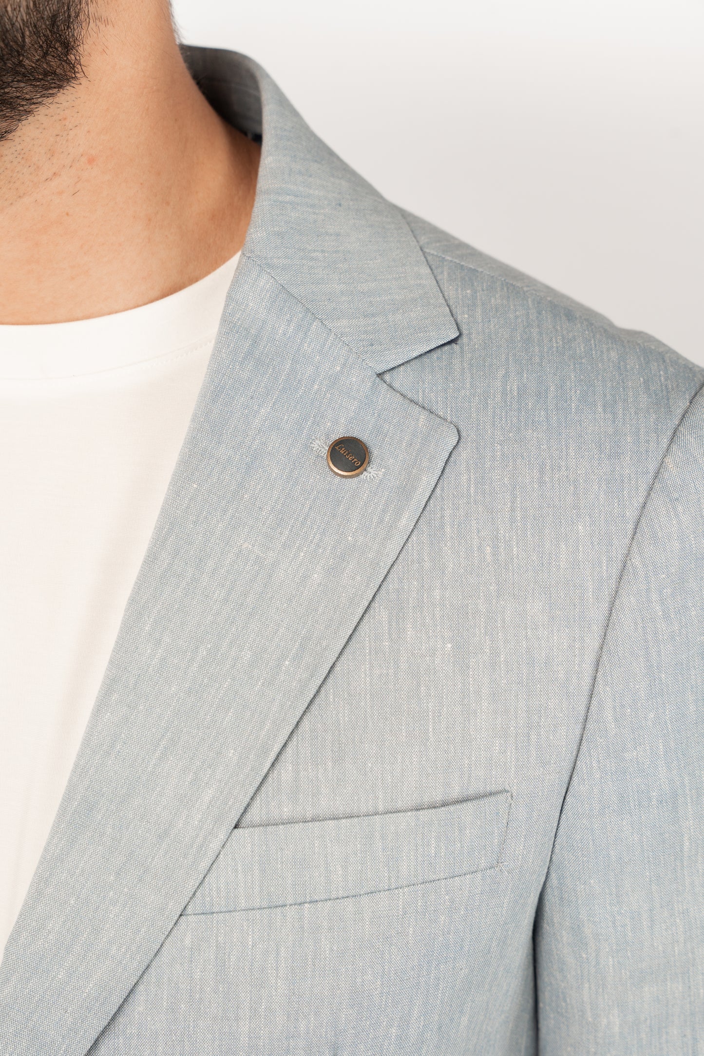 BLUE SEMI LINEN BLAZER