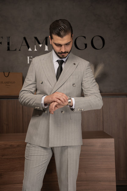 GREY LINED DOBETTI SUIT