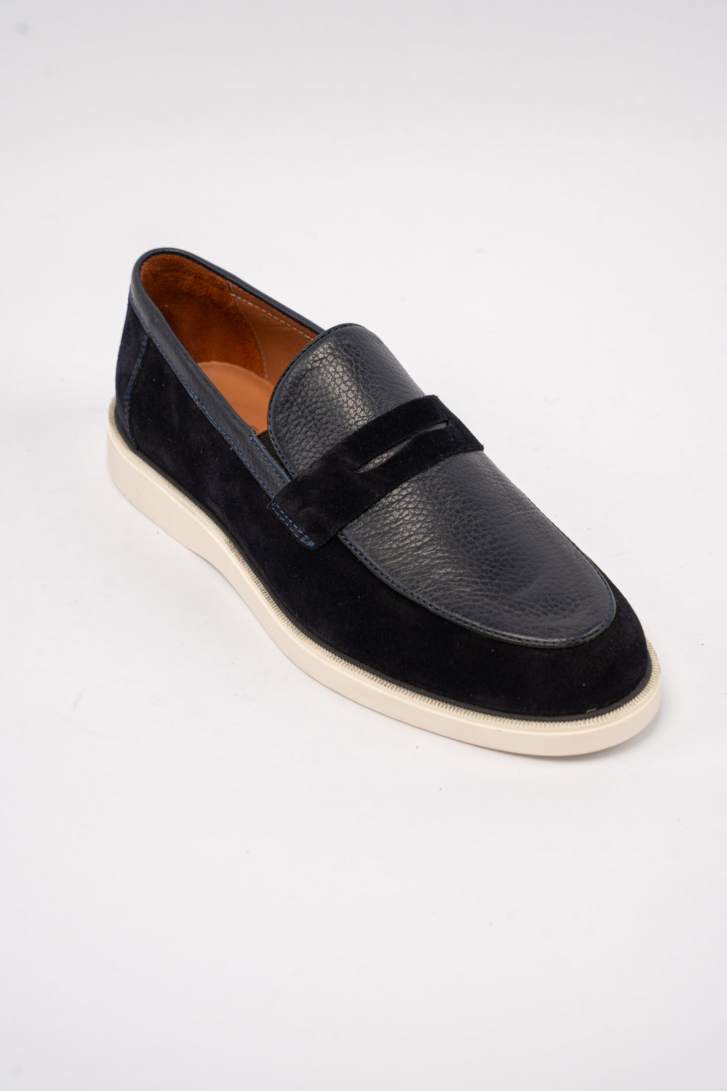 NAVY MIXED PENNY LOAFER