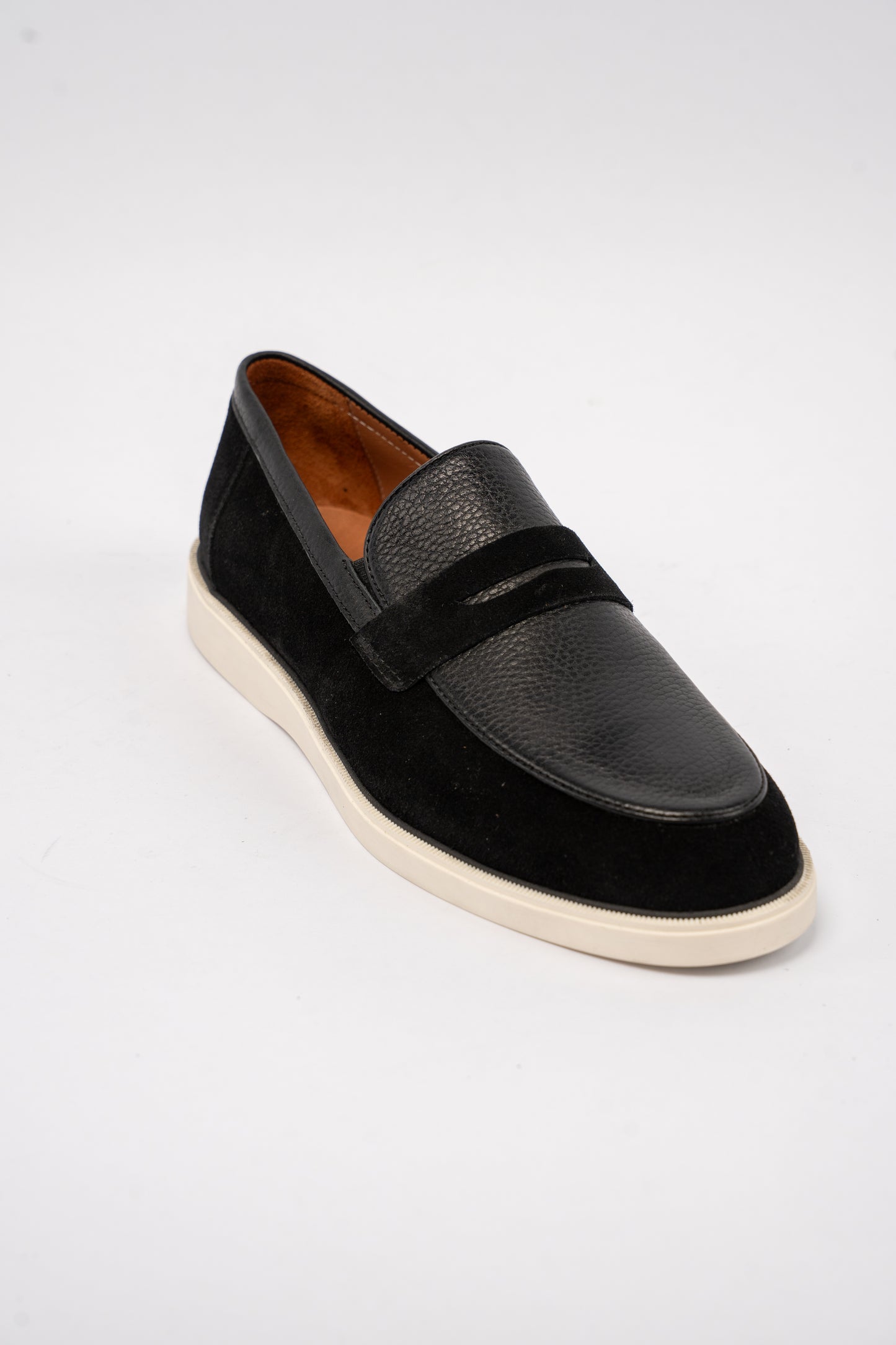 BLACK MIXED PENNY LOAFER