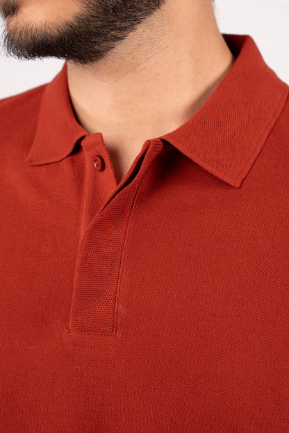 CRANBERRY 100% COTTON BUTTON POLO