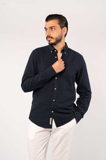 NAVY LINEN SHIRT