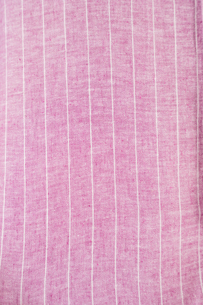 PINK LINED LINEN SHIRT