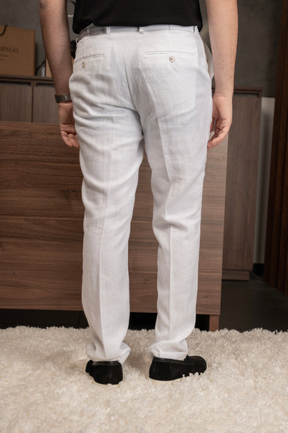 WHITE CASUAL LINEN SUIT